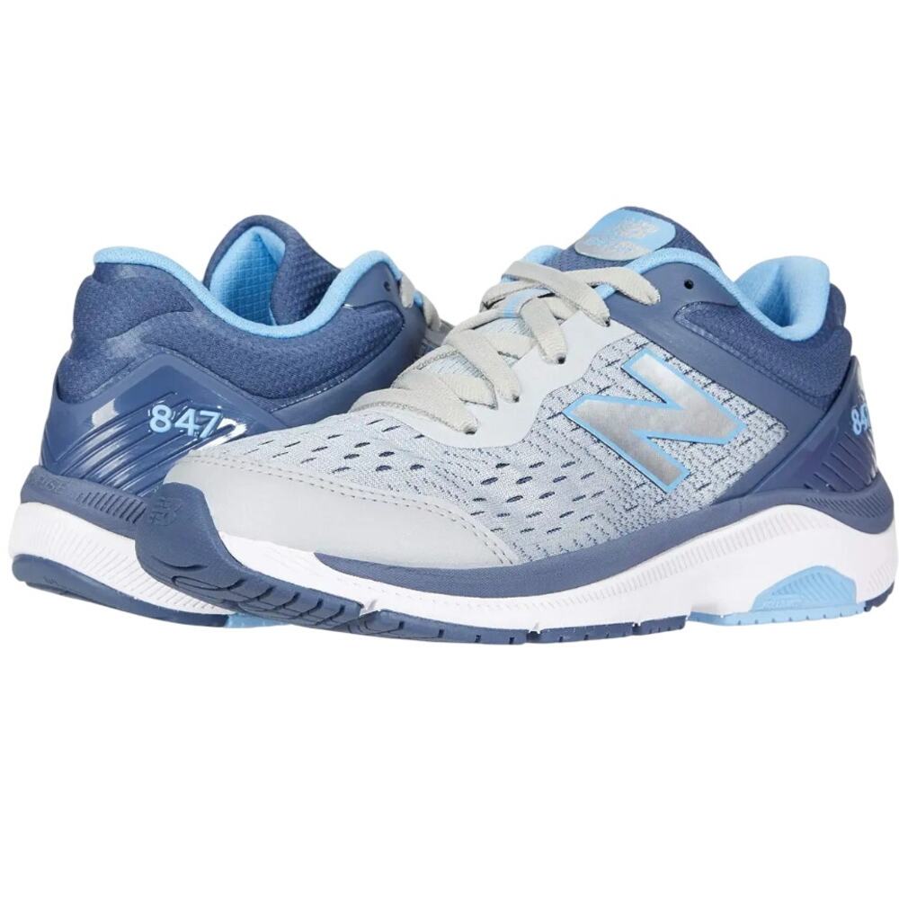 New Balance Womens 847v4 Walking Shoes US 6.5 AA NARROW Grey Blue Athletic NWOB
